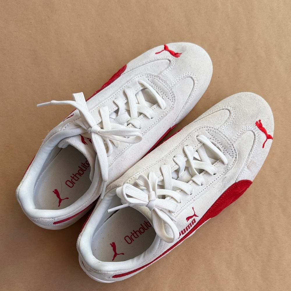 Puma Speedcat White and Red Sneakers size USW 9